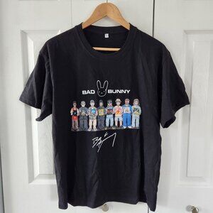 Bad Bunny Black Short Sleeve Graphic T-Shirt